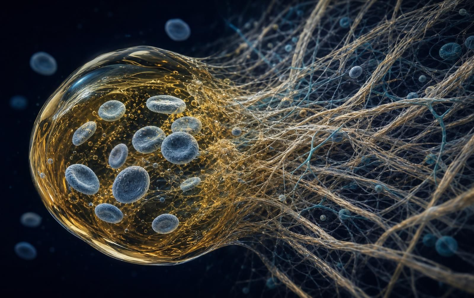 Planche scientifique : tube de sang centrifugé montrant la séparation du plasma, de la couche leucoplaquettaire et des globules rouges, à côté d'une représentation de plaquettes libérant des facteurs de croissance.